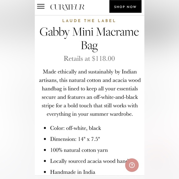 LAUDE THE LABEL Gabby Mini Macrame Bag - Picture 5 of 8